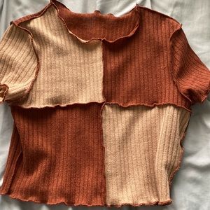 Shein light and dark brown crop top in child’s 10